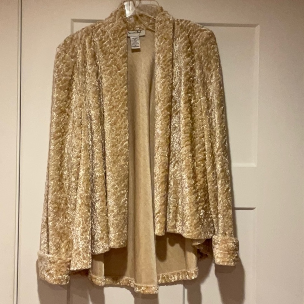 Connected Plush Crushed Velvet Swing Jacket